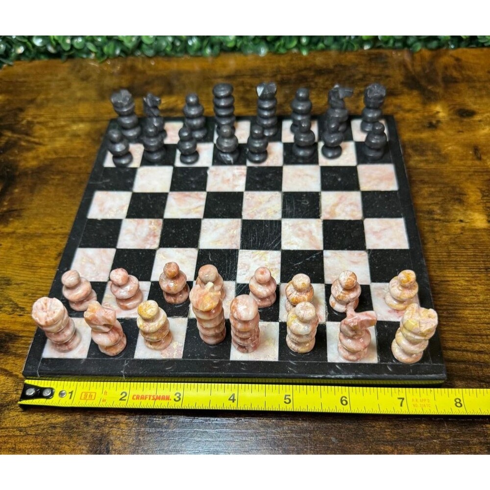 Marble Chess Set Stone Pieces Travel Games Beautiful For  Gifts